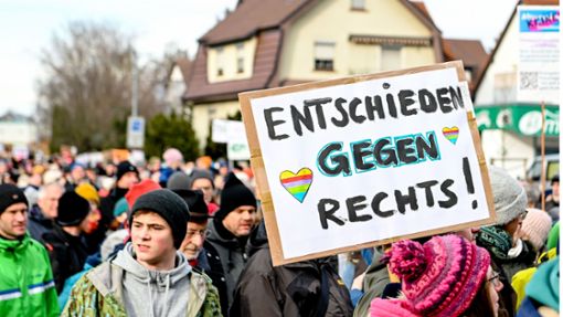 In Herrenberg haben am vergangenen Sonntag rund 6000 Menschen gegen Rechtsextremismus und für Vielfalt demonstriert. Foto: Eibner-Pressefoto/Nicolas Worn