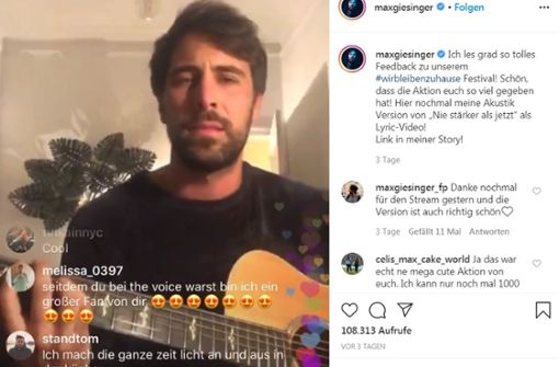 Max Giesinger hält auch via Instagram Kontakt zu seinen Fans und spielt dort „Nie stärker als jetzt“ – unplugged. Foto: dpa/Britta Pedersen