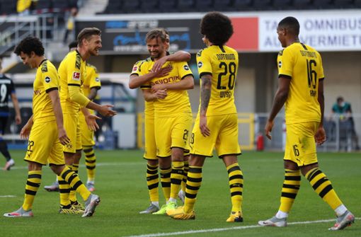 Die Dortmunder besiegten Paderborn mit 6:1. Foto: AFP/LARS BARON