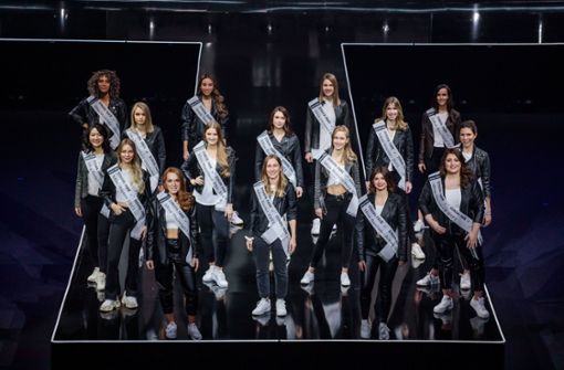Diese 16 Teilnehmerinnen wollen Miss Germany werden. Foto: dpa/Philipp von Ditfurth
