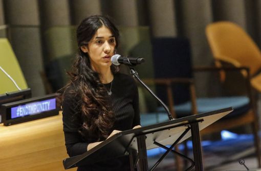 Nadia Murad spricht vor den UN in New York. Foto: AFP
