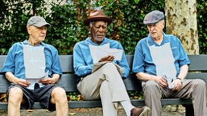 Diese drei reifen Herren (Alan Arkin, Morgan Freeman und Michael Caine, v. li.) haben größere Pläne als auf einen höheren Rentenbescheid zu warten. Foto: Verleih