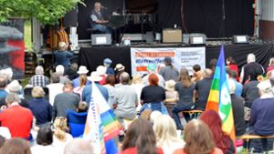 Am 15. Juli spielte Konstantin Wecker in Büchel bei einem Protestkonzert gegen Atomwaffen. Foto: dpa