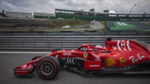 Sebastian Vettel mit seinem Ferrari während des Qualifyings in Brasilien. Foto: AFP