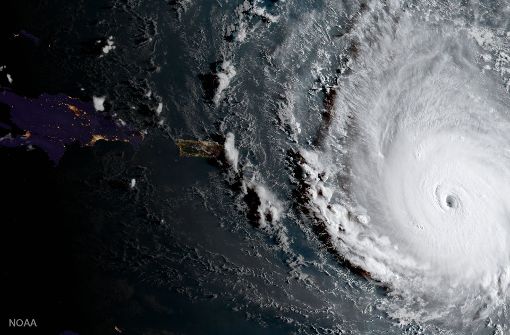 Das Bild von Hurrikan „Irma“ wurde aus dem Weltraum aufgenommen. Foto: NOAA/AP