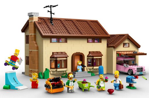 Die Simpsons zum Zusammenbauen: Zum 25. Jubiläum der Kultserie gibt Lego eine eigene Simpsons-Reihe heraus. Foto: LEGO Systems