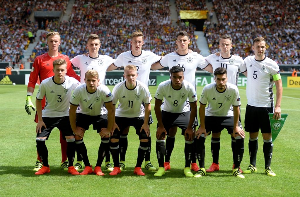 Mit dieser Mannschaft trat Deutschland im ersten Spiel der U19-EM an.