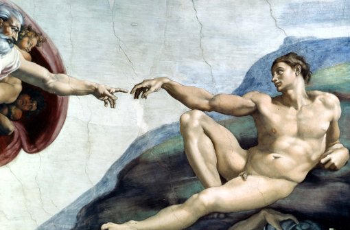 Die Erschaffung Adams: Ausschnitt aus dem Deckenfresko des Malers Michelangelo Buonarroti in der Sixtinischen Kapelle im Vatikan. Foto: AP