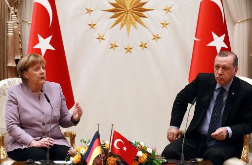Angespanntes Verhältnis: Angela Merkel und der türkische Präsident Recep Tayyip Erdogan. Foto: AFP