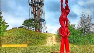 Die Skulptur von Josef Lang trägt den Titel „Sternenpflücker“. Foto: Landratsamt Böbligen