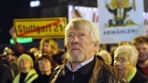 Gangolf Stocker als Versammlungsleiter einer Großdemonstration Foto: Kraufmann