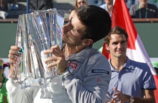 Novak Djokovic bezwang im Endspiel von Indian Wells Roger Federer. Foto: dpa