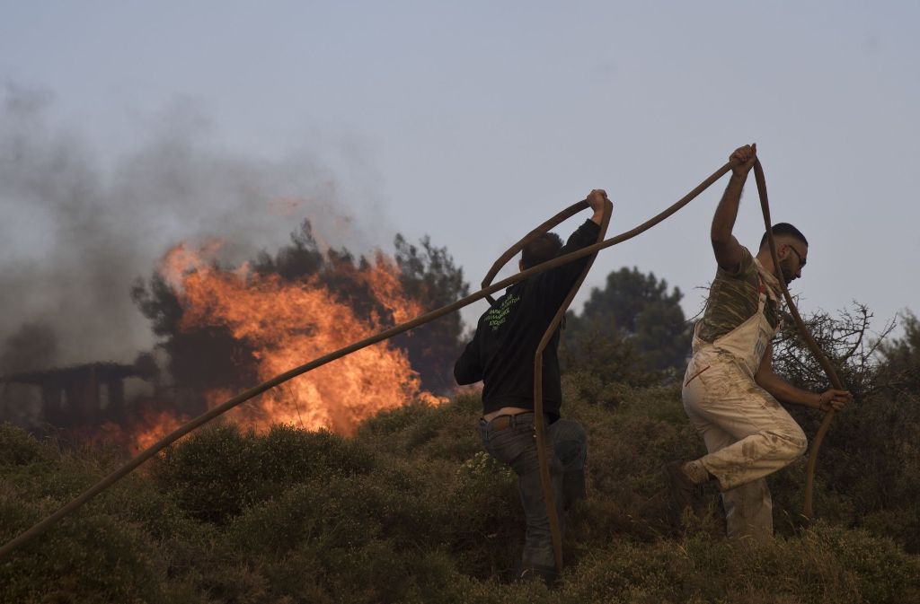 In Griechenland kämpfen die Rettungskräfte gegen die Waldbrände.