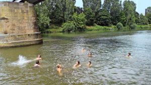 Aktivisten missachten absichtlich Badeverbot im Neckar