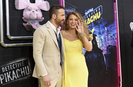 Blake Lively und Ehemann Ryan Reynolds bei der Premiere von „Pokémon: Meisterdetektiv Pikachu“. Foto: AP