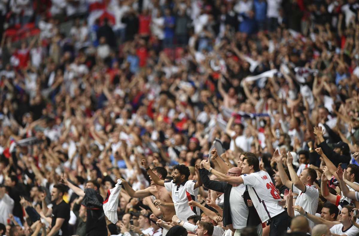 Beim Achtelfinale gegen Deutschland waren über 40.000 Zuschauer im Wembley-Stadion. Foto: dpa/Justin Tallis