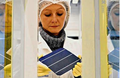 Bosch Solar Energy entwickelt und fertigt in Arnstadt in Thüringen Solarmodule. 2011 wurde dort ein neues Fotovoltaik-Zentrum in Betrieb genommen . Foto: Firmenfoto