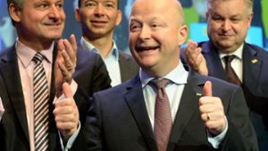 Daumen hoch: FDP-Landeschef Michael Theurer sieht sich als „Zukunftsoptimist“. Foto: dpa