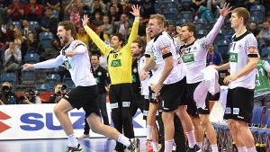 Grenzenloser Jubel beim deutschen Team nach dem Einzug ins Finale der Handball-EM. Foto: PAP