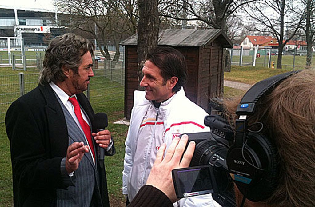 Das Treffen der „schönen Brunos“: Stickroth mit dem damaligen VfB-Trainer Labbadia 2011.