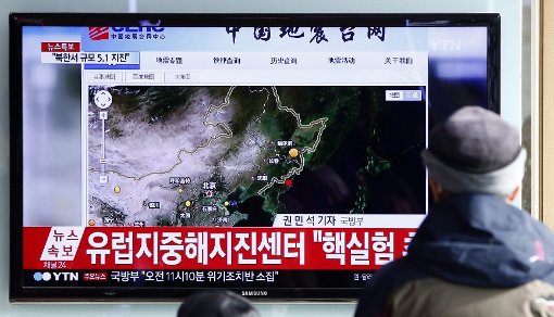 In Südkorea verfolgen die Bürger die Nachricht des Wasserstoffbombentests. Quelle: Unbekannt
