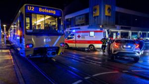 Stadtbahn-Unfall in Stuttgart-Ost in der Nacht auf Freitag. Foto: 7aktuell.de/Simon Adomat