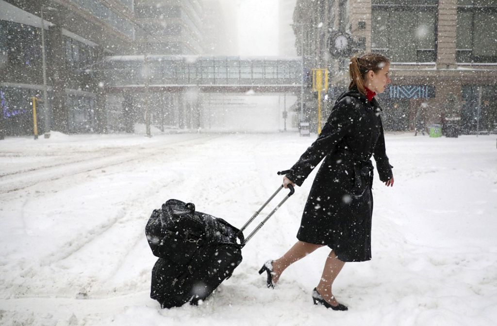 In Minneapolis schneite es am Wochenende heftig. Foto: Star Tribune