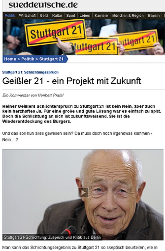 Geißler 21 - ein Projekt mit Zukunft schreibt die Süddeutsche Zeitung.