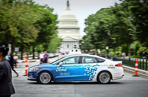 Der Autobauer Ford testet selbstfahrende Autos in der Praxis – wie hier in Washington D.C. Foto: Ford-Werke GmbH