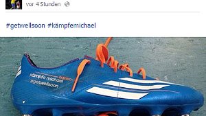 Podolski trägt Schuhe für Schumacher
