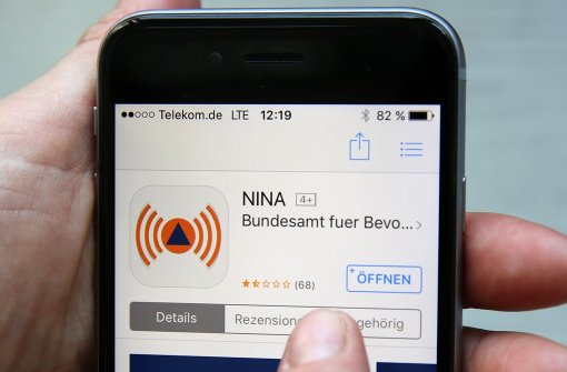 In Baden-Württemberg wird die Warn-App Nina getestet. Foto: dpa
