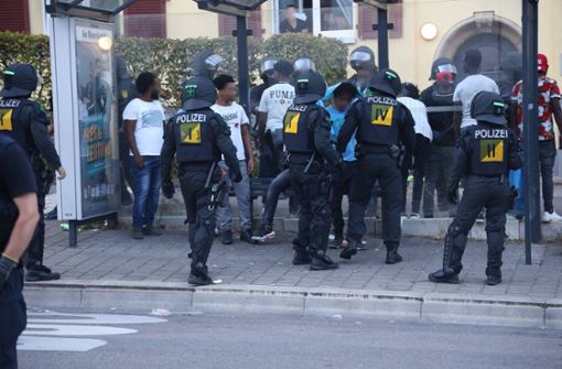 Am Samstag kam es im Hallschlag zu Ausschreitungen zwischen der Polizei und Gegnern des eritreischen Regimes. Foto: /7aktuell.de | Andreas Werner