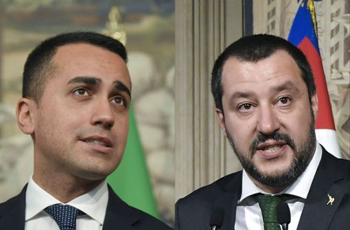 Luigi Di Maio (links) und Matteo Salvini (rechts) wollen Italien regieren. Sie müssten sich nur noch auf einen Pemier einigen. Foto: AFP
