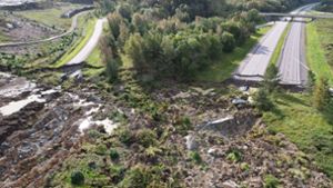 Erdrutsch zerstört Europastraße in Schweden