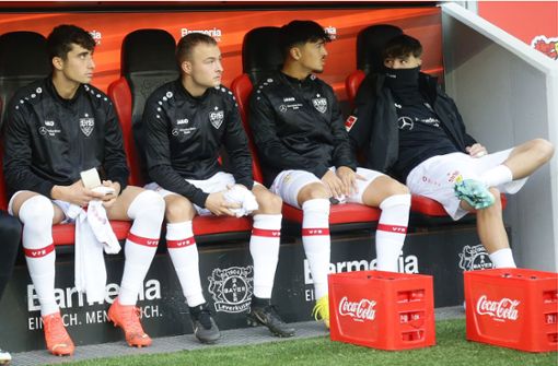 Der Blick richtet sich auf die Profimannschaft des VfB Stuttgart: Thomas Kastanaras, Mattis Hoppe, Laurin Ulrich und Lilian Egloff (von links) Foto: Pressefoto Baumann/Hansjürgen Britsch
