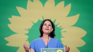 Grünen-Spitzenkandidatin Annalena Baerbock am Sonntag auf der Bundesdelegiertenkonferenz ihrer Partei. Foto: dpa/Kay Nietfeld