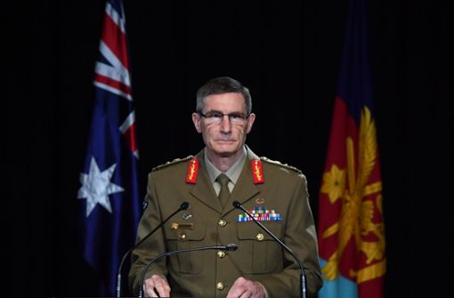 Im Namen der australischen Streitkräfte entschuldigte sich Australiens oberster General Angus Campbell  bei dem afghanischen Volk Foto: dpa/Mick Tasikas
