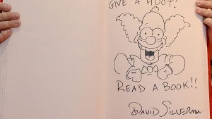 Ein echter David Silverman: Krusty, der Clown, in schwarz-weiß. Foto: dpa