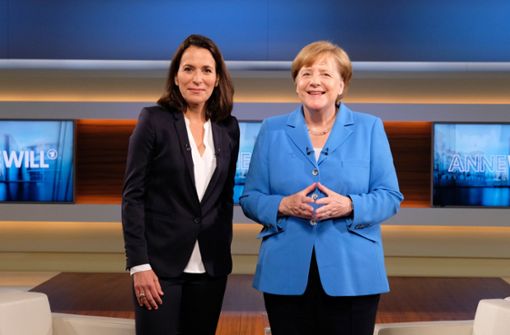 Bundeskanzlerin Angela Merkel (rechts) war am Sonntag zu Gast bei Anne Will in der ARD. Foto: NDR