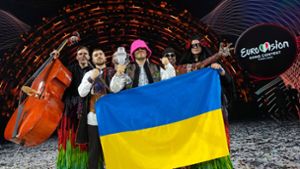Die Gruppe Kalush Orchestra holte 2022 den ESC-Sieg für die Ukraine. Foto: dpa/Luca Bruno