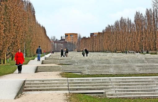 Die Landschaftstreppe im Scharnhauser Park ist  zur Landesgartenschau vor 14 Jahren angelegt worden. Foto: Horst Rudel