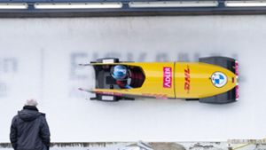Triumphierte im Monobob im Eiskanal von Altenberg: Laura Nolte. Foto: Sebastian Kahnert/dpa