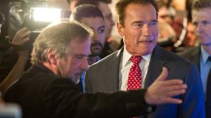 Am 10. Oktober war Arnold Schwarzenegger auf der Buchmesse in Frankfurt. Foto: dpa