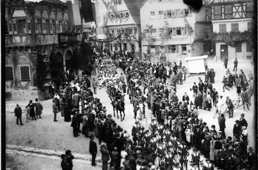 Festzug durch Markgröningen im Jahr 1929. Foto: Archiv/Stadt Markgröningen