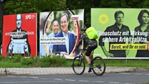 Momentan sieht es nach einem Kopf-an-Kopf-Rennen von drei Parteien aus: CDU, SPD und Grünen. Foto: dpa/Arne Dedert