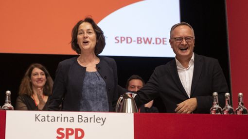 SPD-Landeschef Andreas Stoch und die Spitzen-Europapolitikerin Katharina Barley Foto: dpa/Marijan Murat