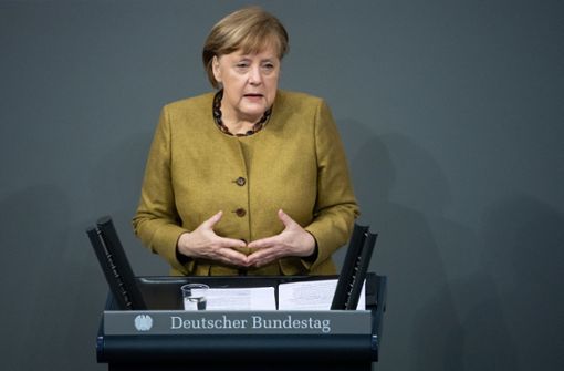 Angela Merkel sprach am Donnerstag im Bundestag über die Corona-Beschlüsse. Foto: dpa/Bernd von Jutrczenka