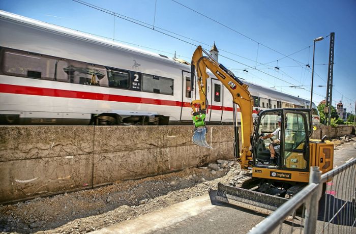 Bahn investiert in Esslingen in Lärmschutz: Schallschutzwand an der Ulmer Straße wird gebaut