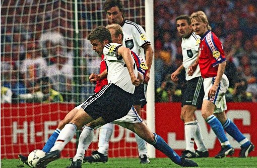 Das Siegtor von Oliver Bierhoff zum EM-Titelgewinn 1996 ging als Golden Goal in die Geschichte ein Foto: dpa