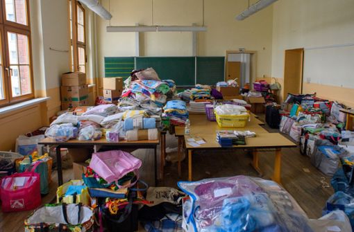 Vielerorts werden Spenden für ukrainische Flüchtlinge gesammelt. Foto: dpa/Klaus-Dietmar Gabbert